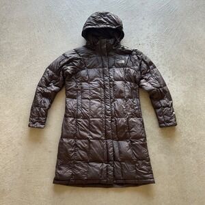 The North Face Metropolis Parka Jacket Womens Size M Brown 600 Down Coat F12